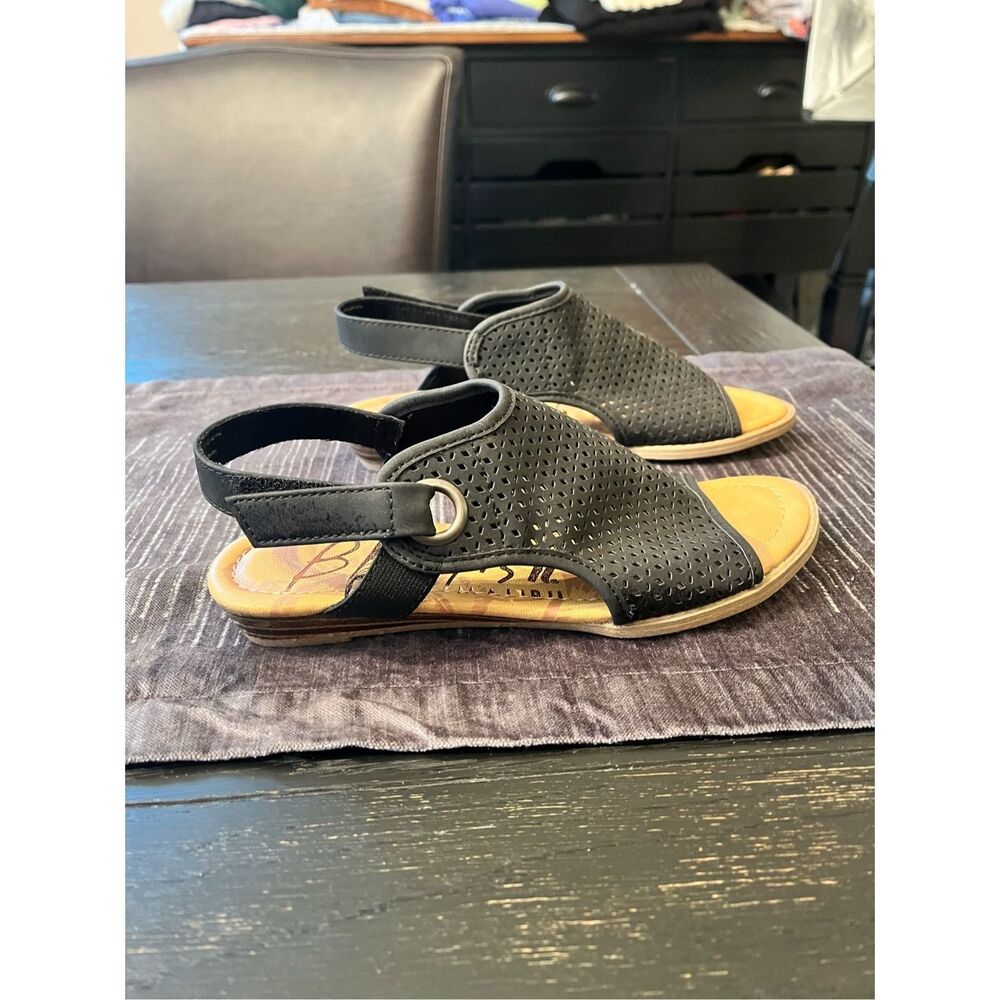 Blowfish Black Perforated Faux Leather Sandals sz 6.5 NWOT